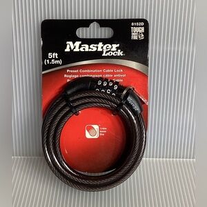 Master Lock 5 Foot 6mm Preset Combination Cable Lock